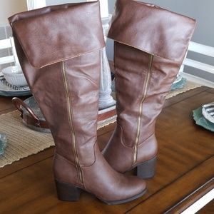 Leather (faux) Knee High 👢 Just Fab Brand